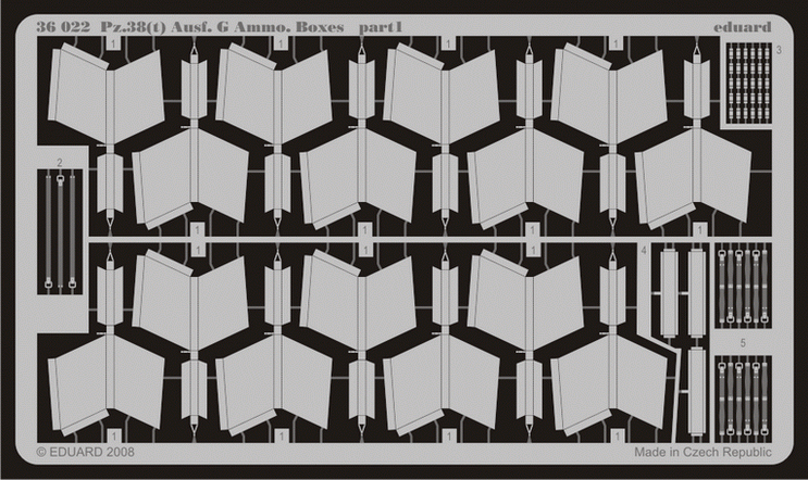 Eduard 36022 Pz.38(t) Ausf. G Ammo. Boxes 1/35 Dragon