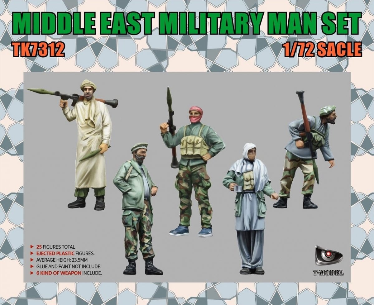 T-Model TK7312 Coffret de 25 figurines militaires du Moyen-Orient à l'échelle 1/72