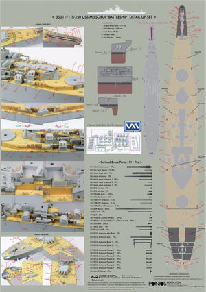 Pontos 35011F1 USS BB-63 Missouri BATTLESHIP Detail Up Set 1/350 – imagen 2