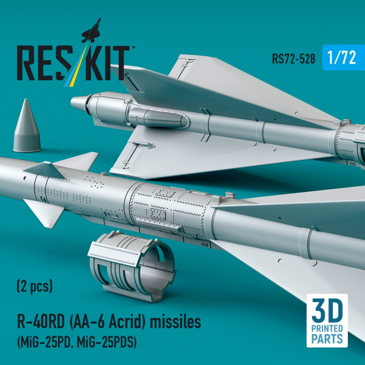 Missiles RESKIT RS72-0528 R-40RD (AA-6 « Acrid ») (2 pièces) (Impression 3D) 1/72 – image 3