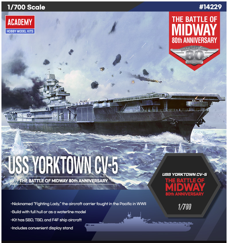 Academy 14229 USS Yorktown CV-5 (Released Mar,2022) 1/700 – Bild 2