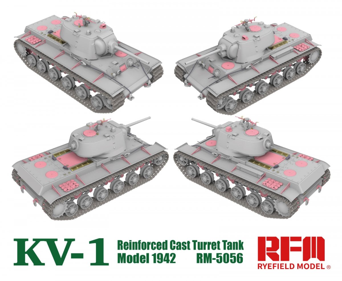Rye Field Model 5056 KV-1 Reinforced Cast Turret TankModel 1942 1/35 – immagine 2