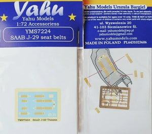 Yahu YMS7224 SAAB J-29 Tunnan seat belts 1/72