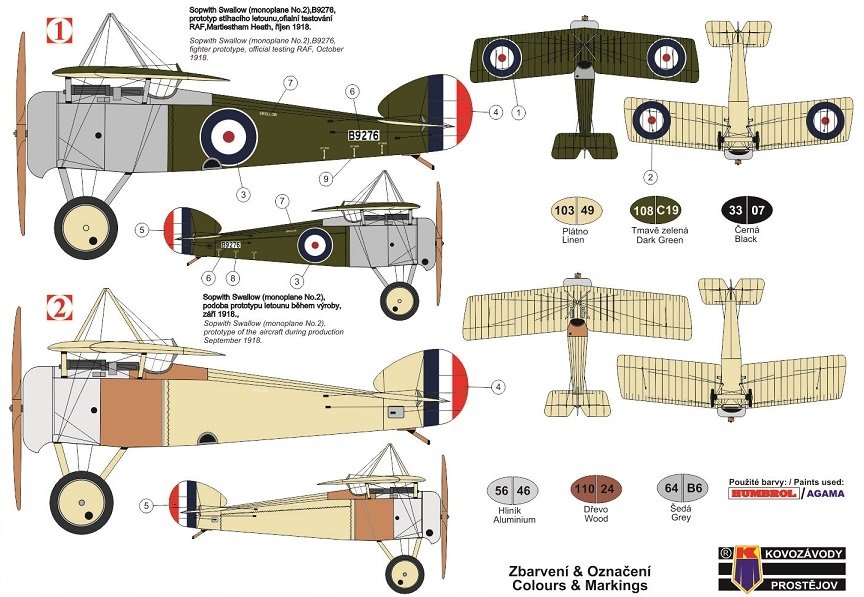 Kovozavody Prostejov KPM0166 Sopwith Swallow “Monoplane No.2” 1/72 – imagen 2