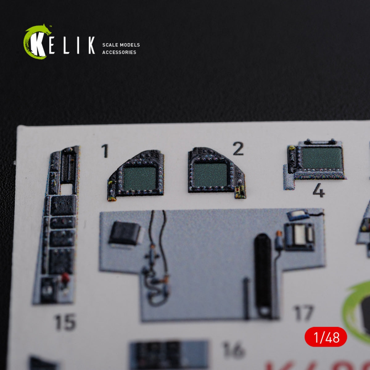 KELIK K48078 F/A-18F Super Hornet interior 3D decals for MENG kit 1/48 – immagine 7
