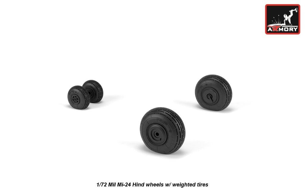 Armory Models AW72052 Mil Mi-24 Hind wheels w/ weighted tires 1/72 – imagen 3