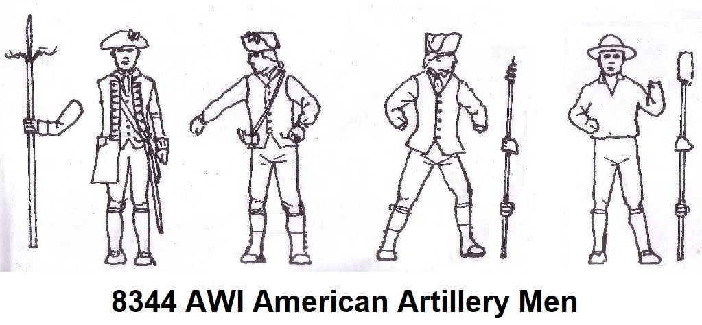 Hat 8344 American War of Independence - American Artillery (4 Cannons and Crew) 1/72