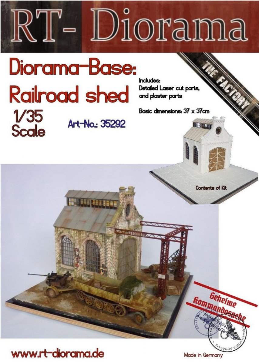 RT-Diorama 35292 Diorama-Base: "Railroad Shed" 1/35