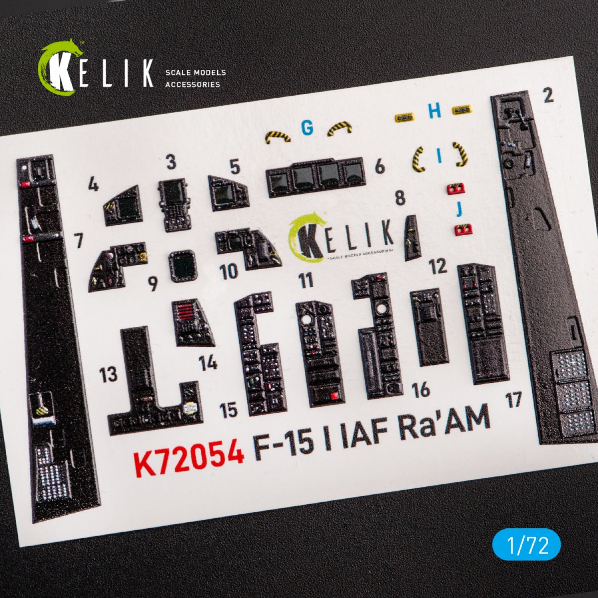 KELIK K72054 F-15I IAF RA`AM - INTERIOR 3D DECALS FOR GWH KIT 1/72 – imagen 3