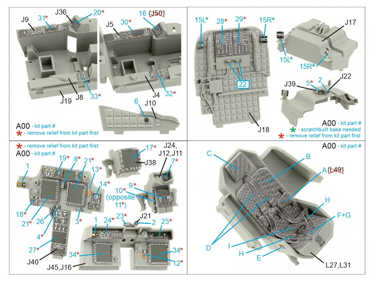 Quinta Studio QD35073 AH-64D/E 3D-Printed &amp;amp; coloured Interior on decal paper (Meng) 1/35 – imagen 2
