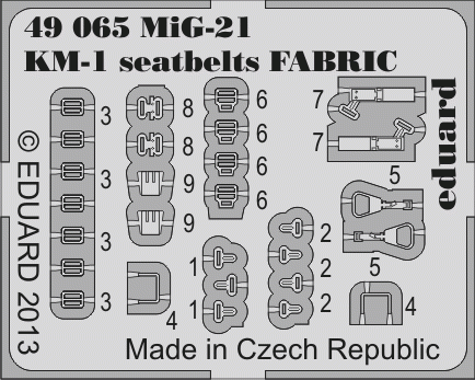 Eduard 49065 MiG-21 KM-1 seatbelts FABRIC 1/48 – imagen 2
