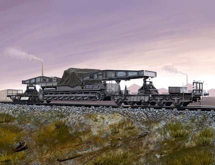 Hobby Boss 82906 Transporteur ferroviaire allemand pour Karl-Geraet (1/72)