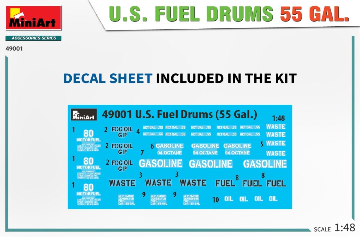 MiniArt 49001 U.S. FUEL DRUMS 55 GAL. 1/48 – zdjęcie 2