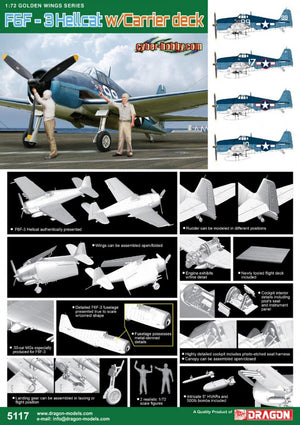 Cyber Hobby 5117 F6F-3 Hellcat w/Flight Deck 1/72 – imagen 3