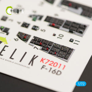 KELIK K72011 F-16D &amp;quot;FIGHTING FALCON&amp;quot; INTERIOR 3D DECALS FOR KINETIC KIT 1/72 – immagine 4