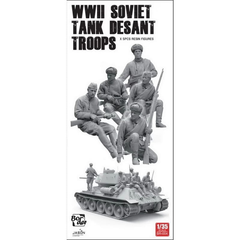 Border Model BR-004 Soviet WWII Tank Desant Troops (5 Resin Figures) 1/35 – imagen 2