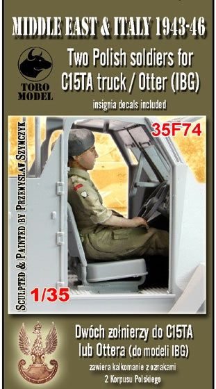 Toro 35F74 Middle East & Italy 1943-46 - Dwóch żołnierzy do C15TA/Ottera Do modeli firmy IBG 2 Korpus Polski we Włoszech 1/35