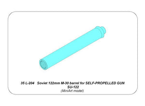 Aber 35L-204 Soviet 122mm M-30 barrel for SELF-PROPELLED GUN SU-122 1/35 – imagen 6