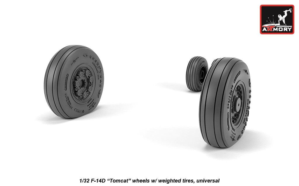 Armory Models AW32310 F-14D Tomcat late type wheels w/ weighted tires 1/32 – zdjęcie 2