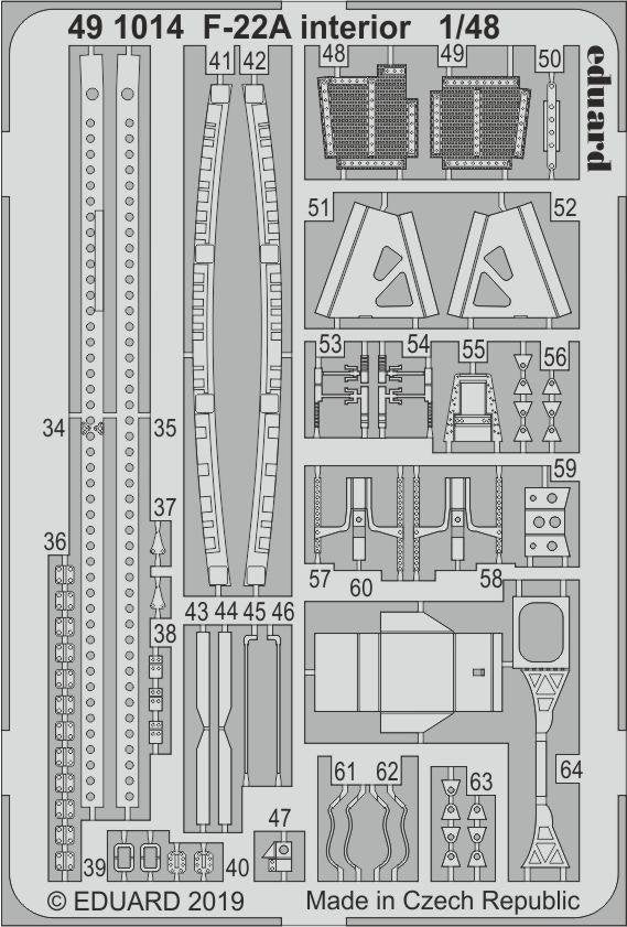 Eduard 491014 F-22A interior HASEGAWA 1/48 – immagine 2