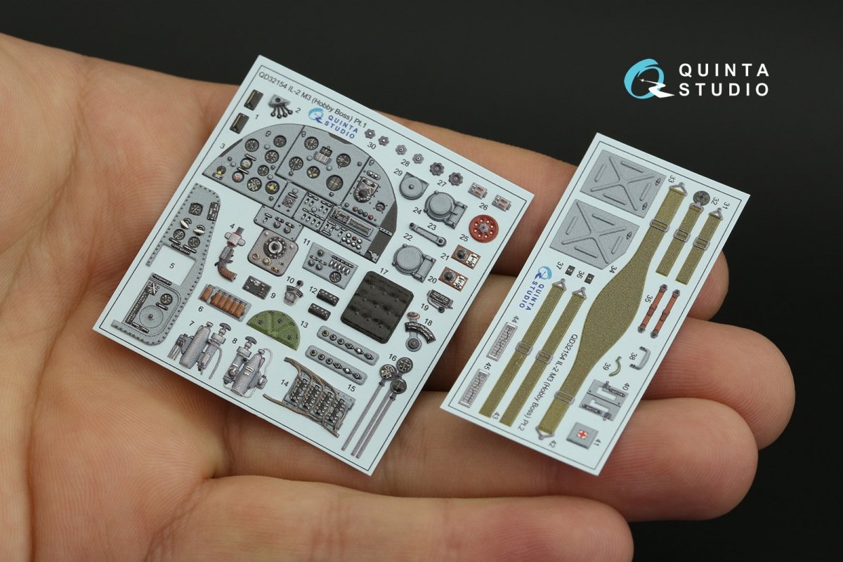 Quinta Studio QD32154 IL-2M3 3D-Printed &amp;amp; coloured Interior on decal paper (Hobby Boss) 1/32 – imagen 2