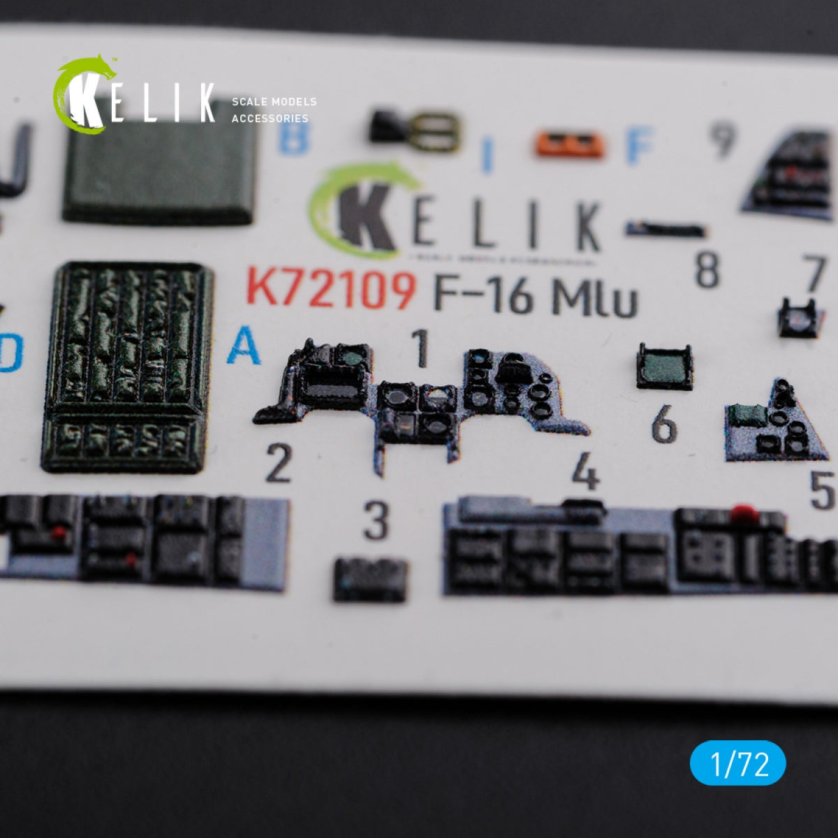 KELIK K72109 F-16 MLU interior 3D decals for Revell kit 1/72 – imagen 2
