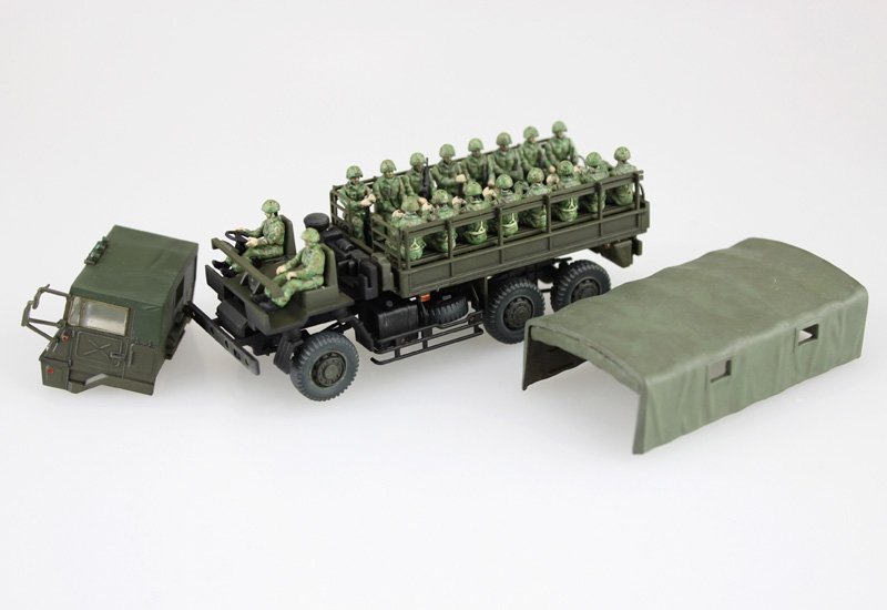 Camion Type 73 des Forces d&amp;#39;autodéfense japonaises (JGSDF) Aoshima 01209 avec figurines (20 pièces) à l&amp;#39;échelle 1/72 – image 6
