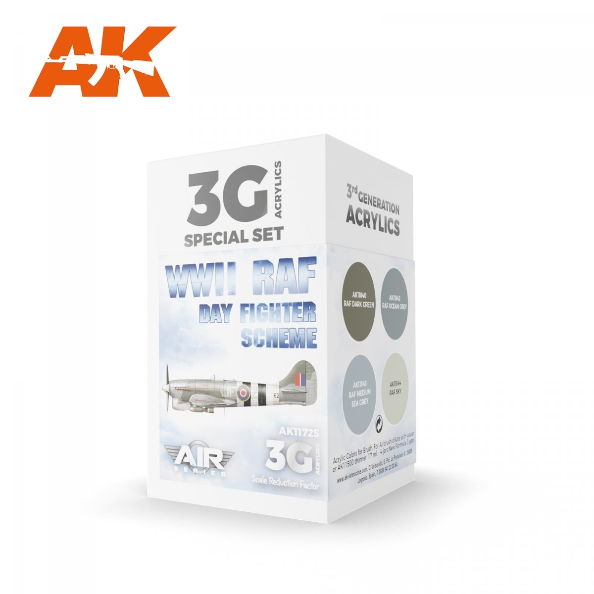 AK Interactive AK11725 WWII RAF DAY FIGHTER SCHEME 4x17 ml