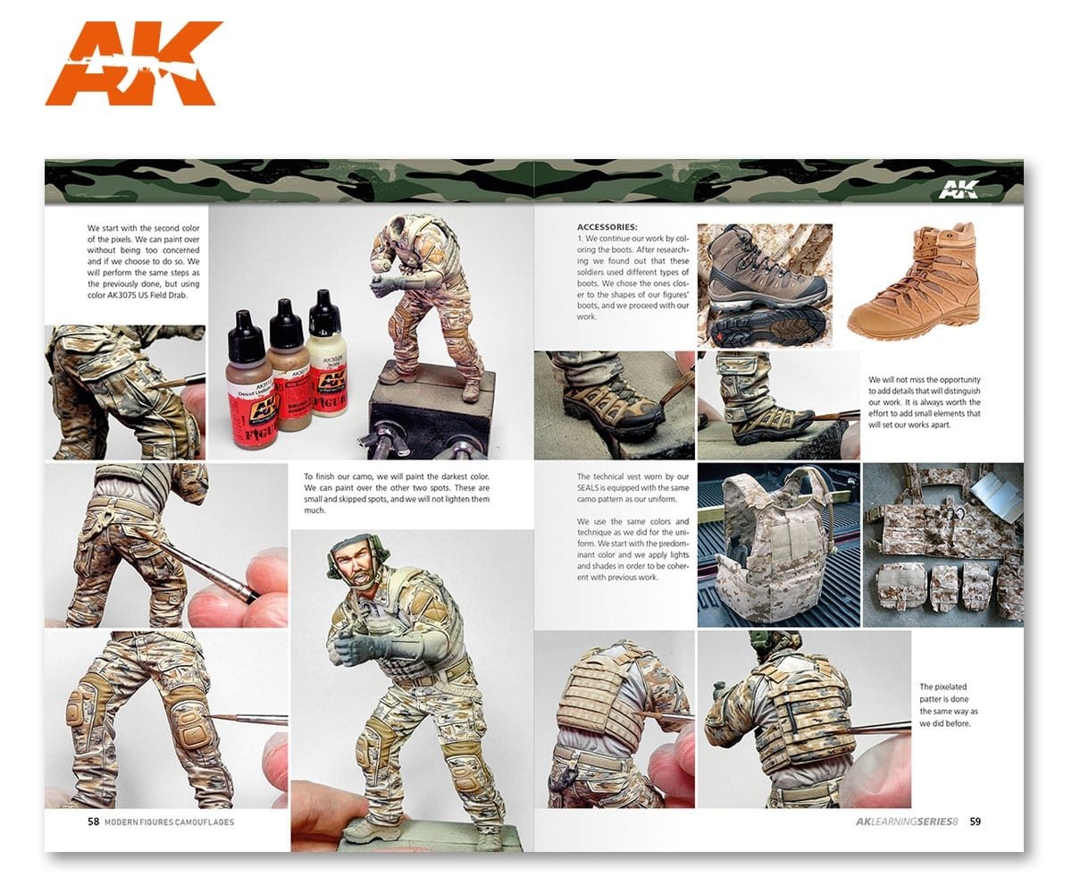 AK Interactive AK247 AK APPRENTISSAGE 08 : CAMOUFLAGES DE FIGURES MODERNES (Anglais) – image 7