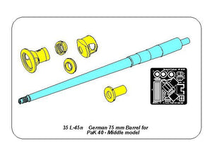 Aber 35L-045N German 75mm Barrel for Pak40 - middle model 1/35 – imagen 2