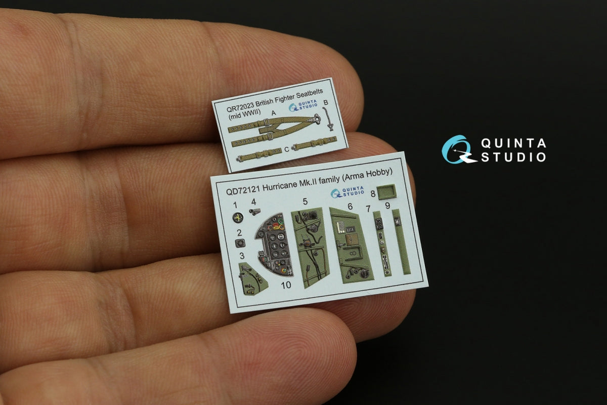 Quinta Studio QD72121 Hurricane Mk.II family 3D-Printed coloured Interior on decal paper (Arma Hobby) 1/72 – immagine 10