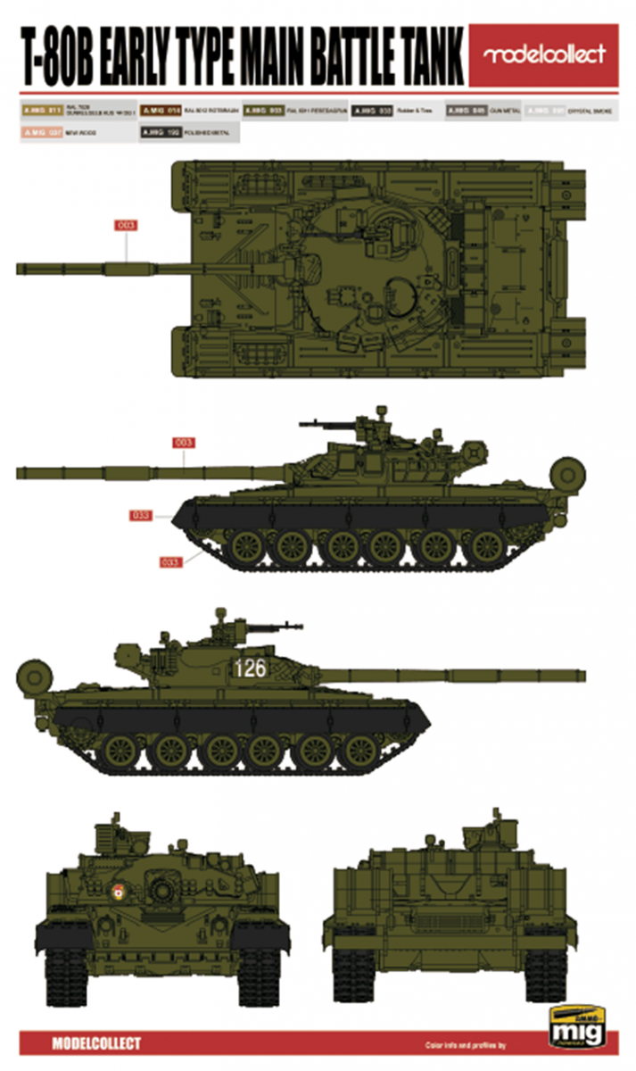 Modelcollect UA72193 Soviet T-80 Main Battle Tank 1970S-1990S N in1 1/72 – Bild 22