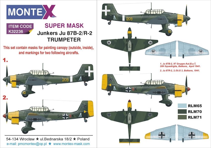 Montex K32236 Ju 87B-2 &amp;amp; R-2 1/32