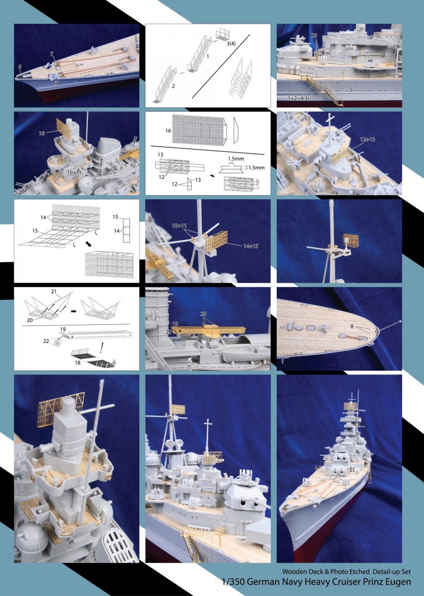 MK1 Design MD-35009 Prinz Eugen Wooden Deck TRU 1/350 – imagen 3