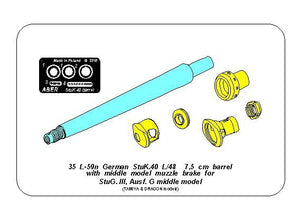 Aber 35L-059n German StuK.40 L/48 7,5 cm Barrel with middle muzzle brake for Stug.III, Ausf G - middle model 1/35 – Bild 10