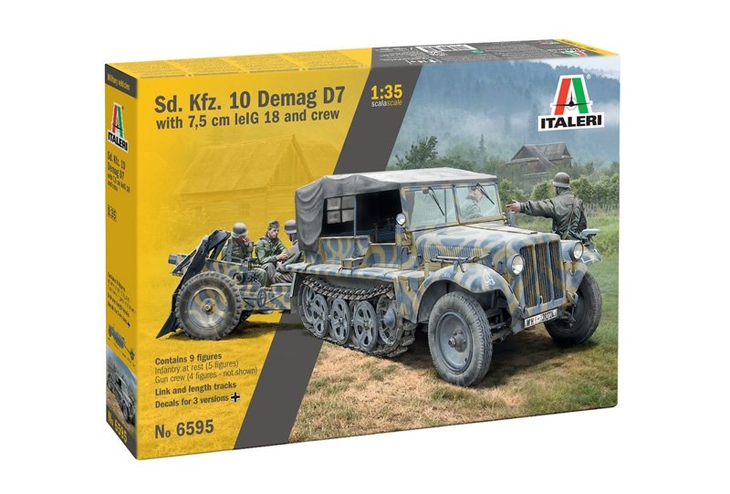 Italeri 6595 Sd. Kfz. 10 Demag D7 with 7,5 cm leIG 18 and crew 1/35 – imagen 2
