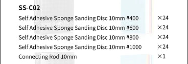 DSPIAE SS-C02 Self Adhesive Sponge Sanding Disc Set 10mm – imagen 9