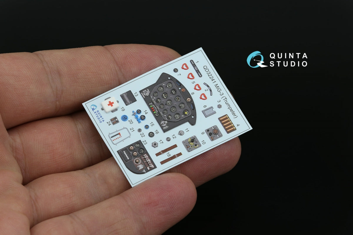 Quinta Studio QD+32241 MiG-3 3D-Printed &amp;amp; coloured Interior on decal paper (Trumpeter) (with 3D-printed resin parts) 1/32 – imagen 6