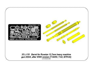 Aber 35L-118 Barrel for Russian 12,7mm heavy machine gun DShK, after WWII version (T-54/55; BTR-60APC) 1/35 – imagen 20