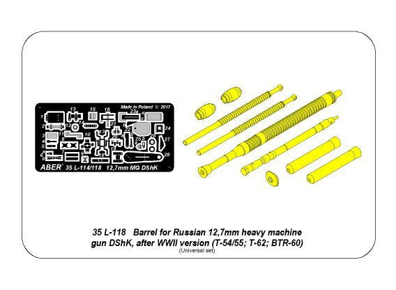 Aber 35L-118 Barrel for Russian 12,7mm heavy machine gun DShK, after WWII version (T-54/55; BTR-60APC) 1/35 – imagen 20