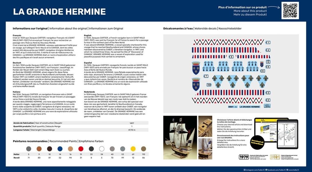Heller 56841 Starter Kit - Le Grand Hermine 1/150 – imagen 3