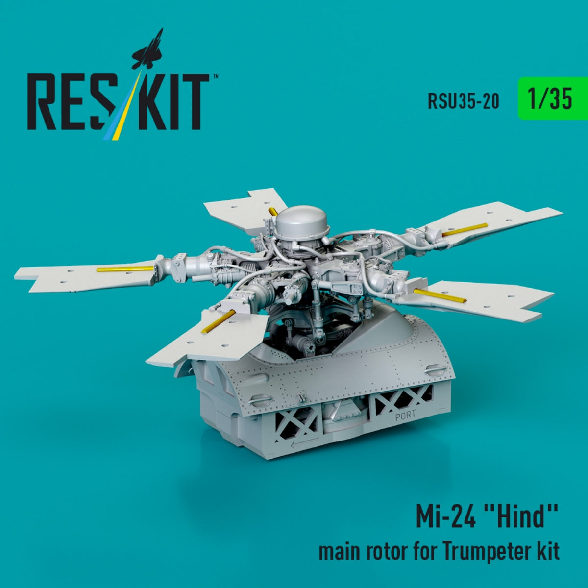 RESKIT RSU35-0020 Mi-24 &amp;quot;Hind&amp;quot; main rotor for Trumpeter kit (3D Printed) 1/35