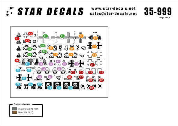 Star Decals 35-999 STURM 1. StuG III Ausf A, C and D 1/35 – imagen 2