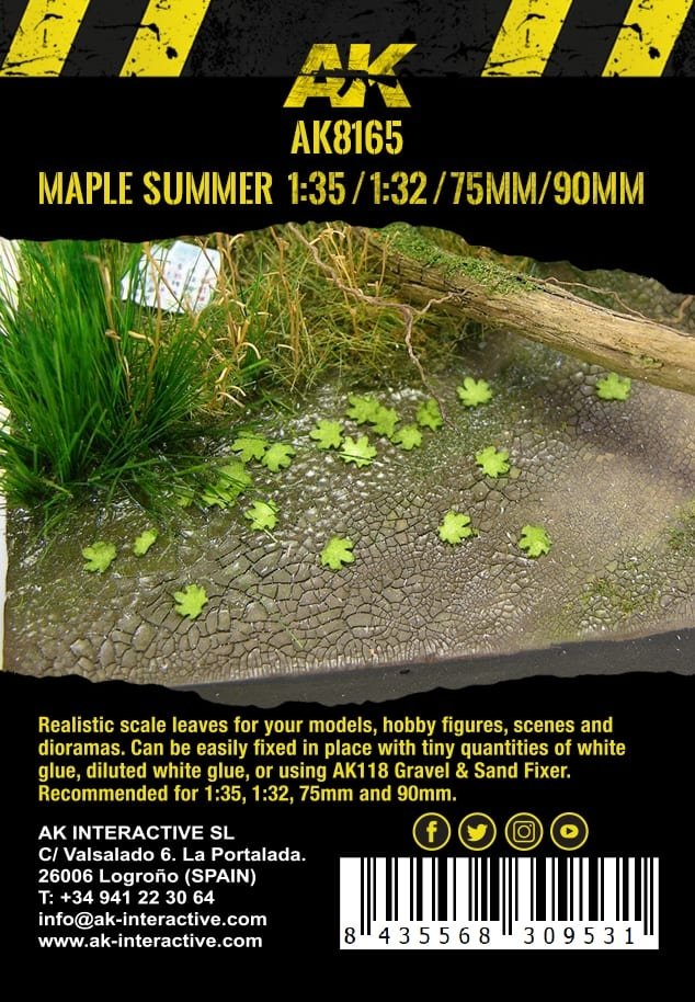 AK Interactive AK8165 MAPLE SUMMER LEAVES 75MM / 90MM 1/32 1/35 – Bild 3