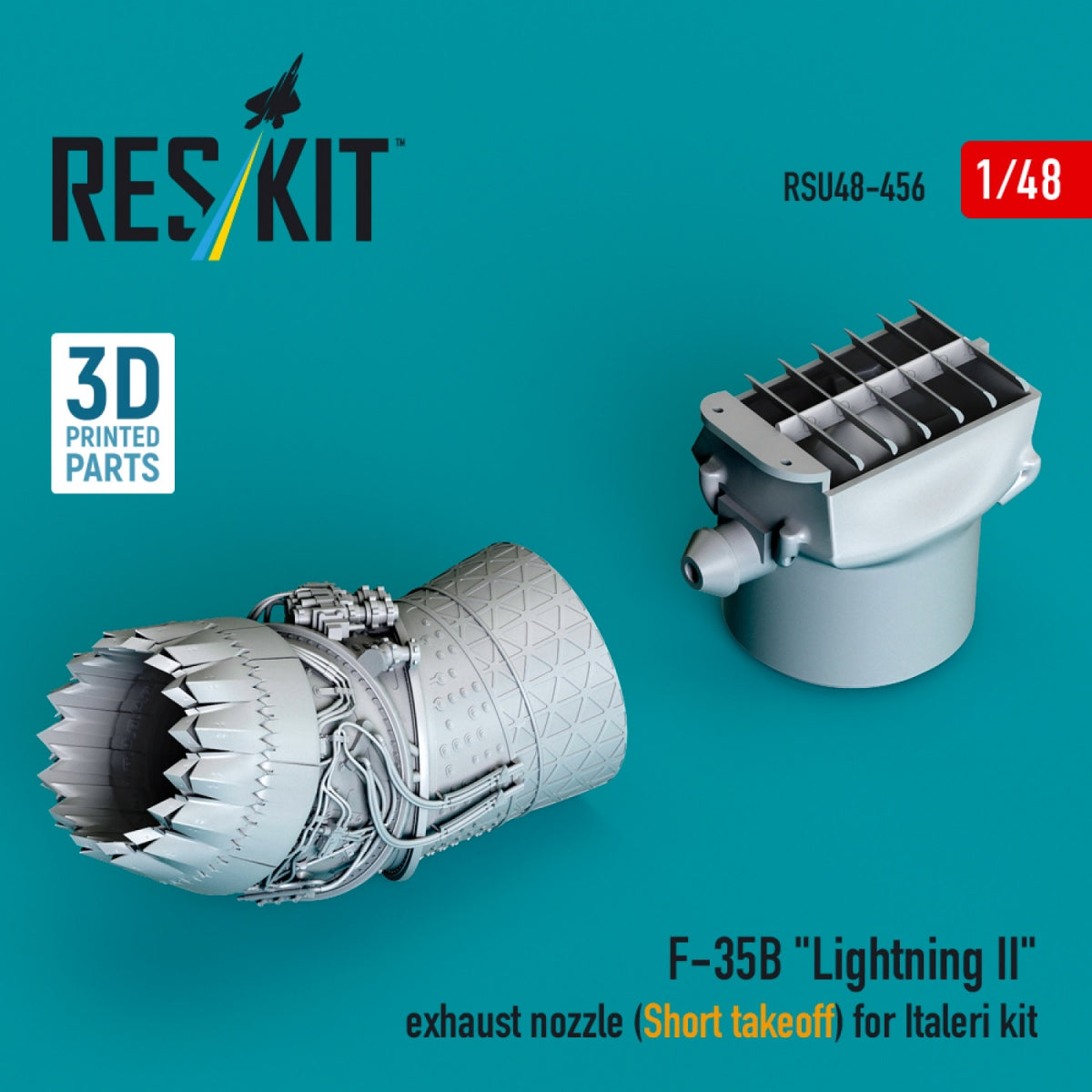 RESKIT RSU48-0456 F-35B &amp;quot;Lightning II&amp;quot; exhaust nozzle (Short takeoff) for Italeri kit (3D printed) 1/48
