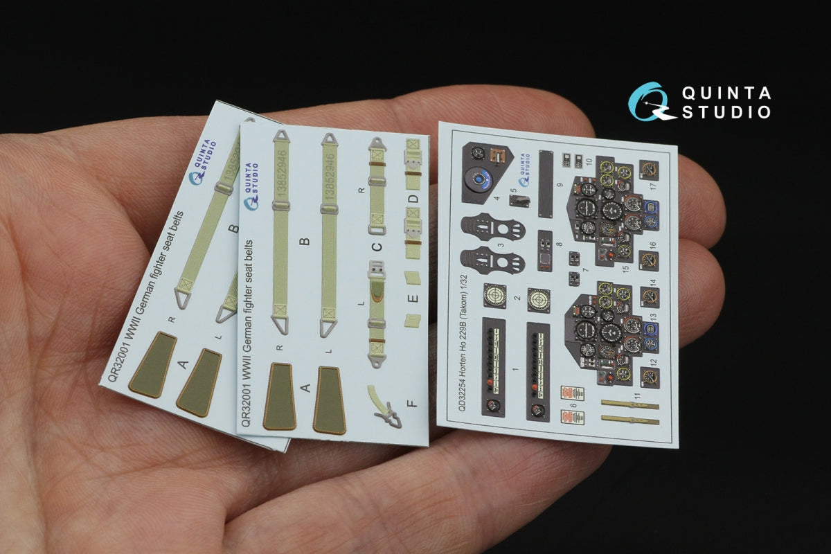 Quinta Studio QD32254 Horten Ho 229B 3D-Printed &amp;amp; coloured Interior on decal paper (Takom) 1/32 – Bild 2