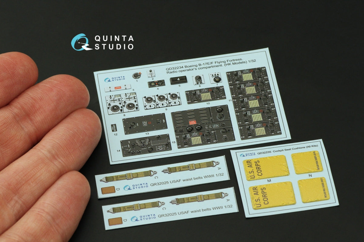 Quinta Studio QD32234 Boeing B-17E/F Radio operator&amp;#39;s compartment. 3D-Printed coloured Interior on decal paper (HK models) 1/32 – immagine 3