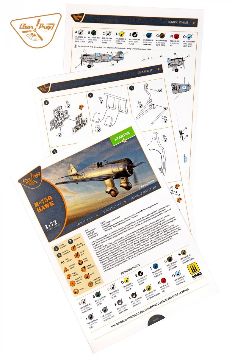 Clear Prop! CP72021 H-75O Hawk STARTER KIT 1/72 – image 4