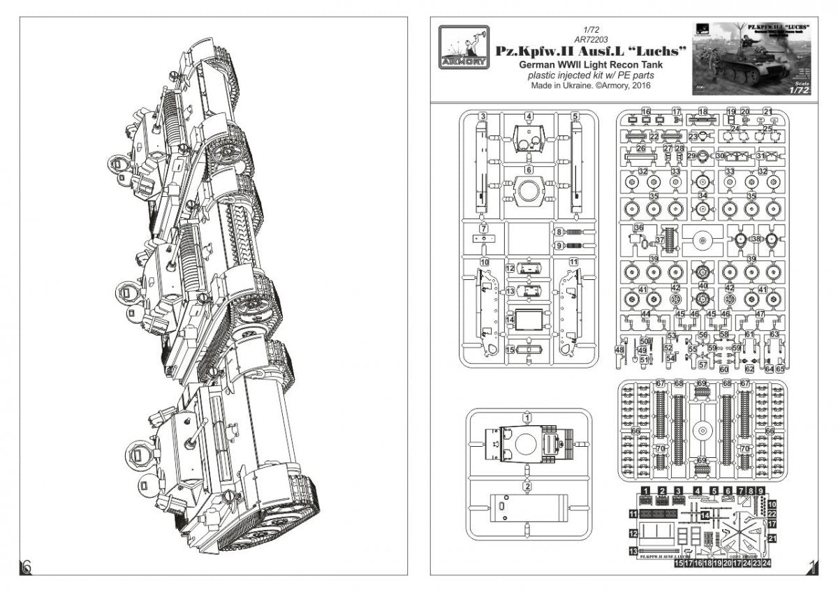 Armory Models 72203 Pz.Kpfw.II Ausf.L Luchs, German WWII Light Recon Tank 1/72 – imagen 5