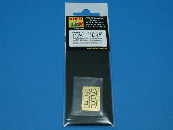 Aber 350L-47 Set of 16 pcs 2cm barrels for German Flakvierling 38 with shields 1/350 – imagen 4